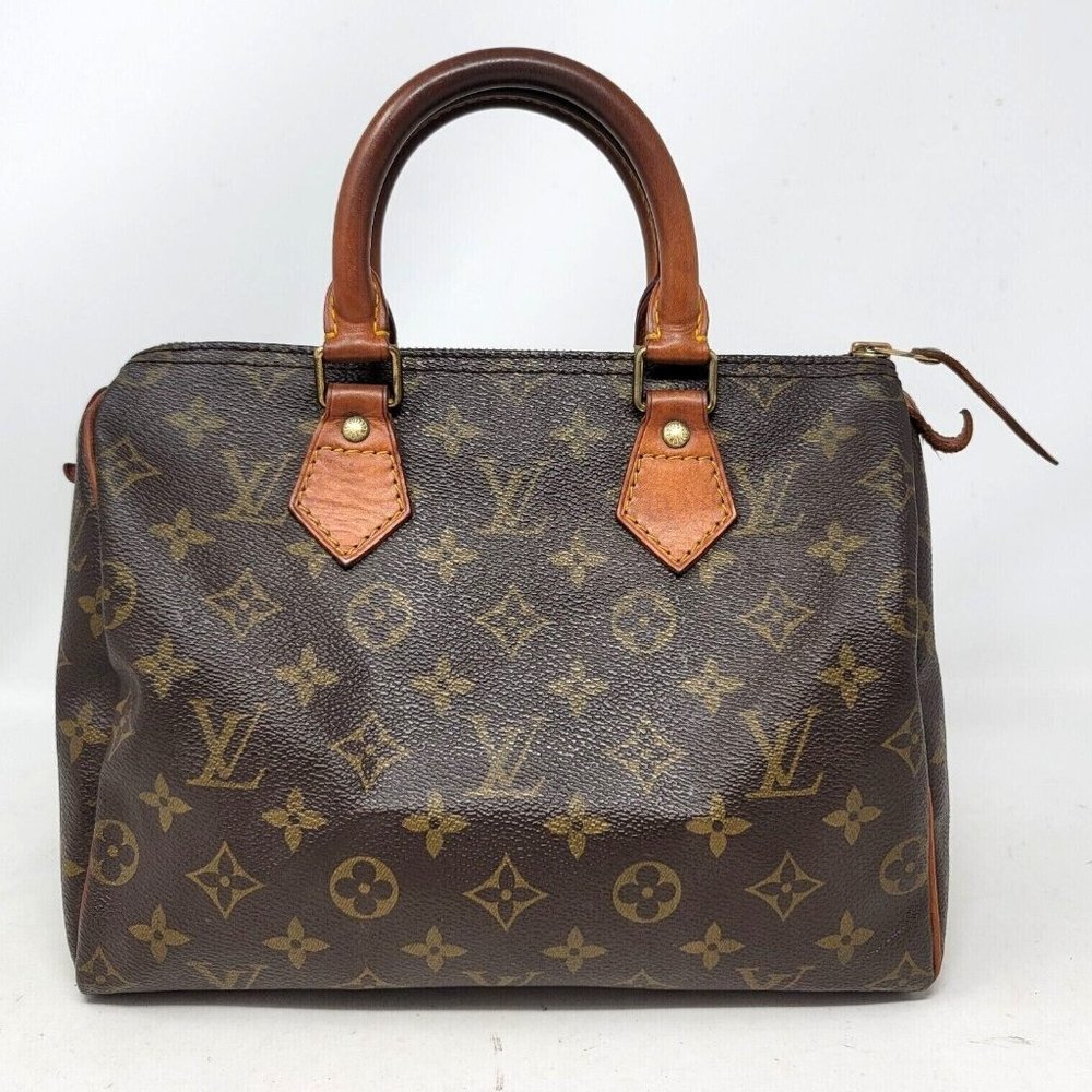 Louis Vuitton Speedy 25 Monogram Canvas Boston Hand Bag Authentic Vintage MI1901